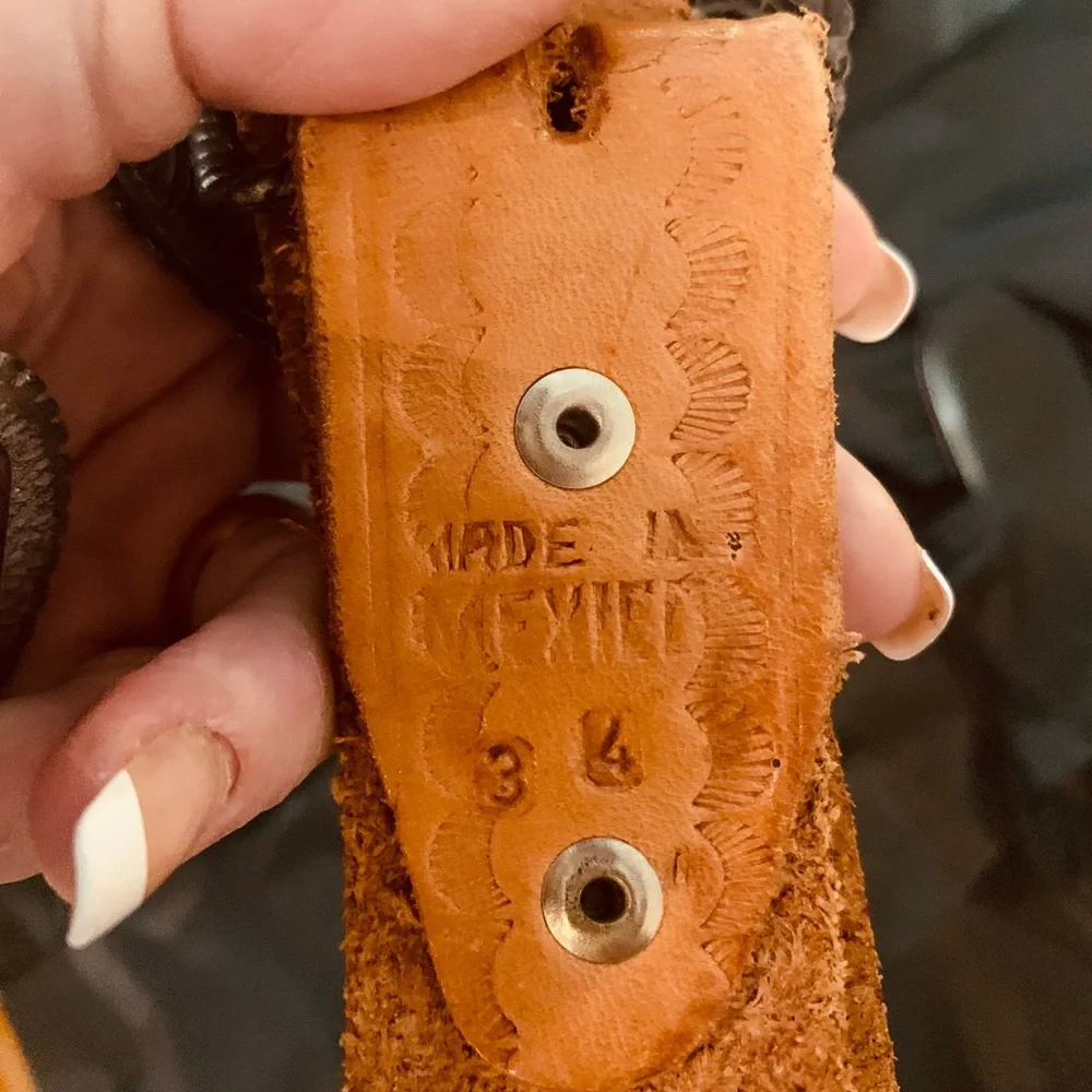 Women’s Crystal Oval Buckle Leather Belt in Orange